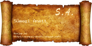 Sümegi Anett névjegykártya